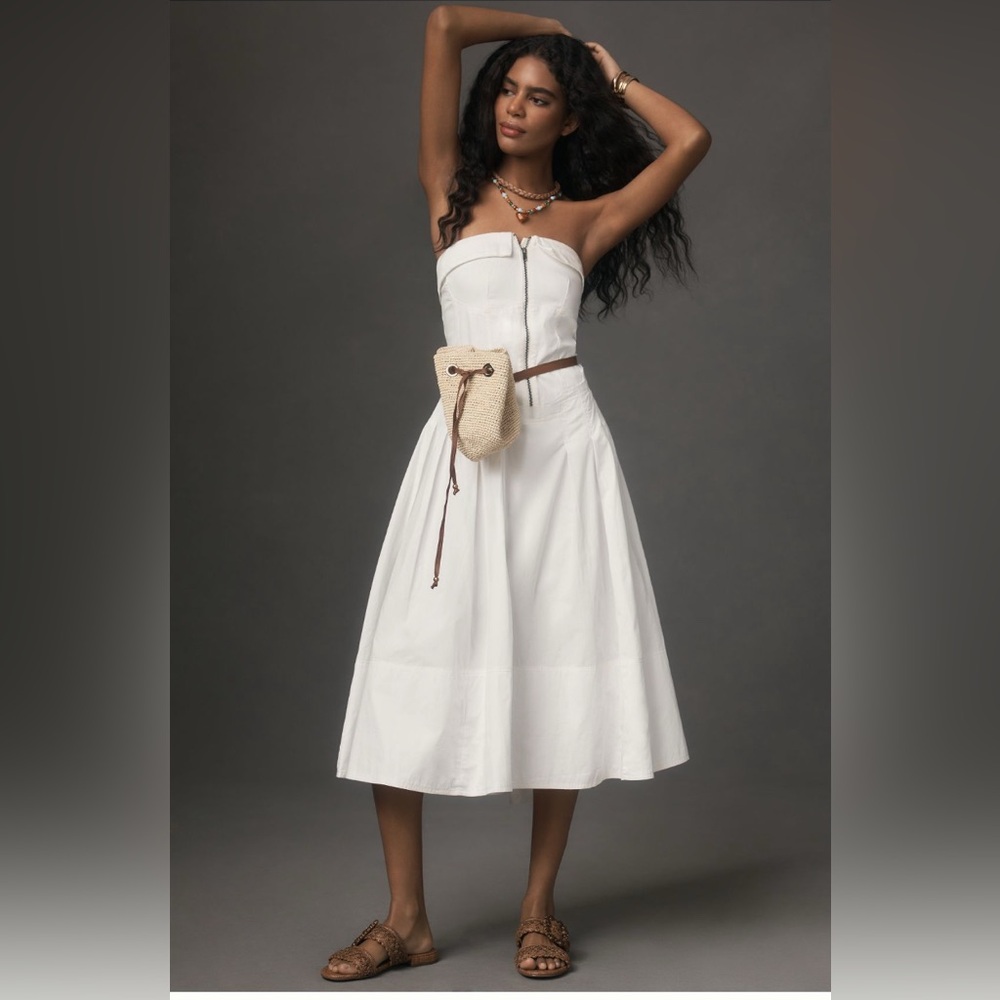 Pilcro Strapless Zip Twofer Midi Dress